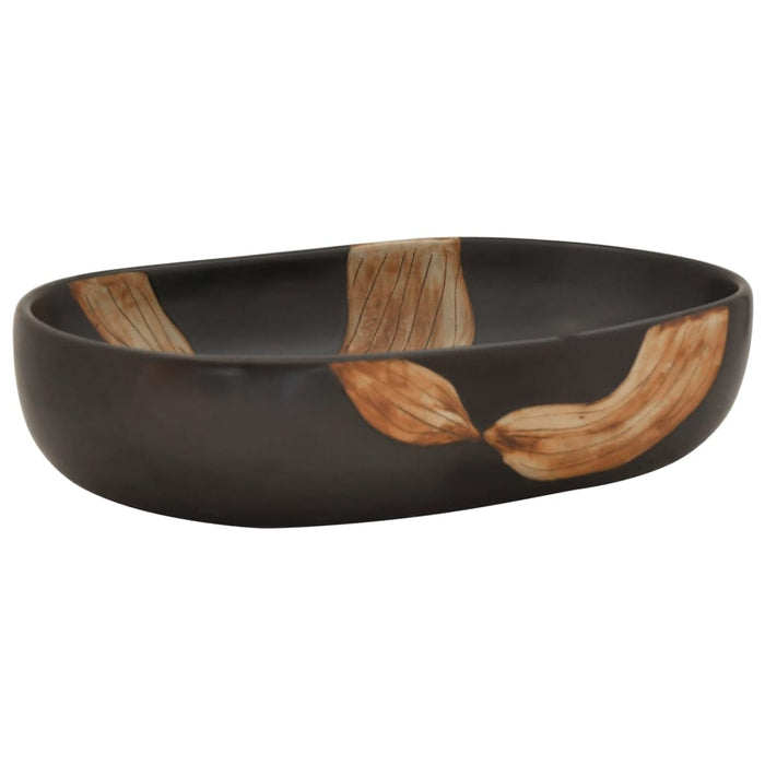 Lavoar de blat, negru, 59x40x14 cm, ceramică, oval - WALTI WALTI