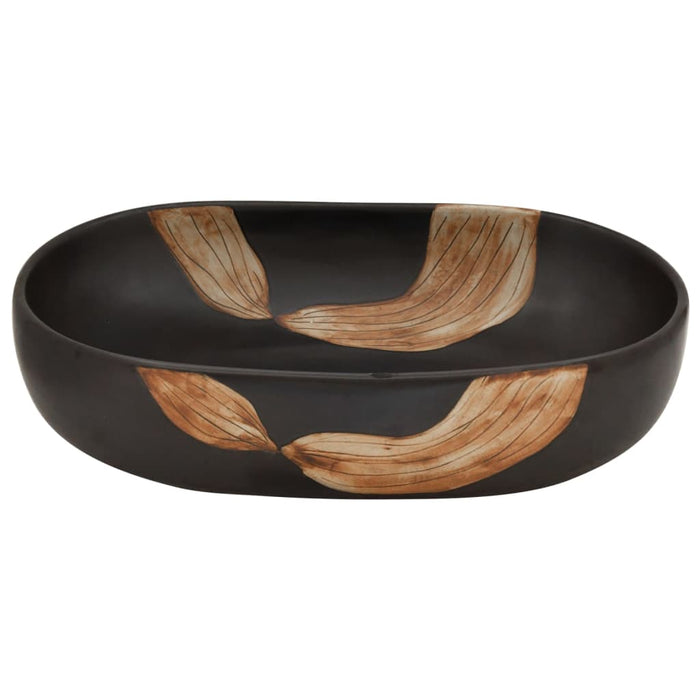 Lavoar de blat, negru, 59x40x14 cm, ceramică, oval - WALTI WALTI