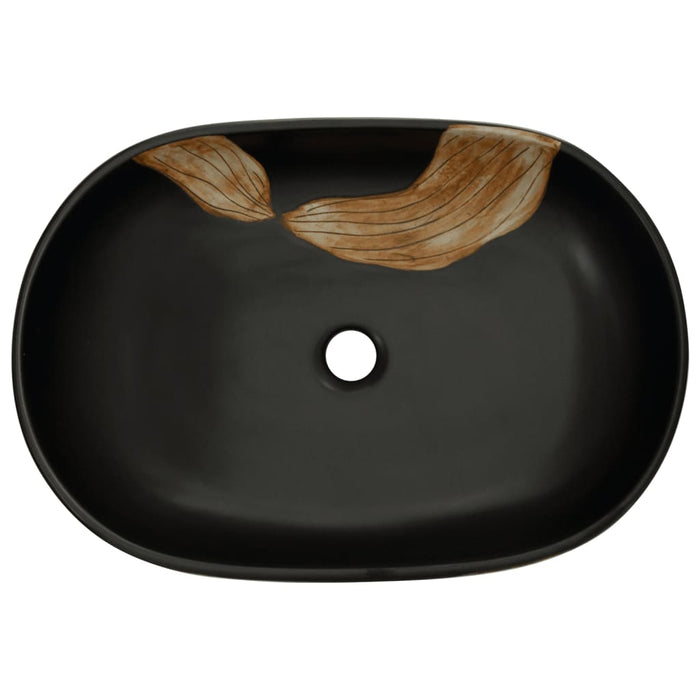 Lavoar de blat, negru, 59x40x14 cm, ceramică, oval - WALTI WALTI