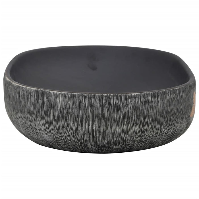 Lavoar de blat, gri și negru, 59x40x14 cm, ceramică, oval - WALTI WALTI