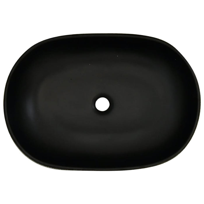 Lavoar de blat, gri și negru, 59x40x14 cm, ceramică, oval - WALTI WALTI