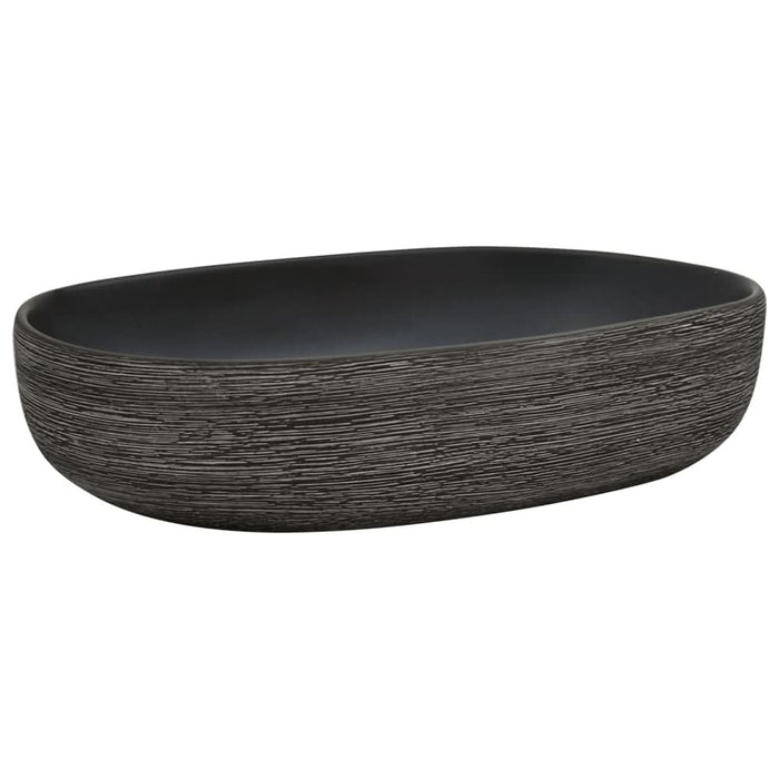 Lavoar de blat, gri și negru, 59x40x14 cm, ceramică, oval - WALTI WALTI
