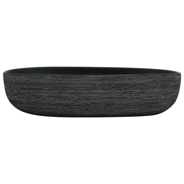 Lavoar de blat, gri și negru, 59x40x14 cm, ceramică, oval - WALTI WALTI