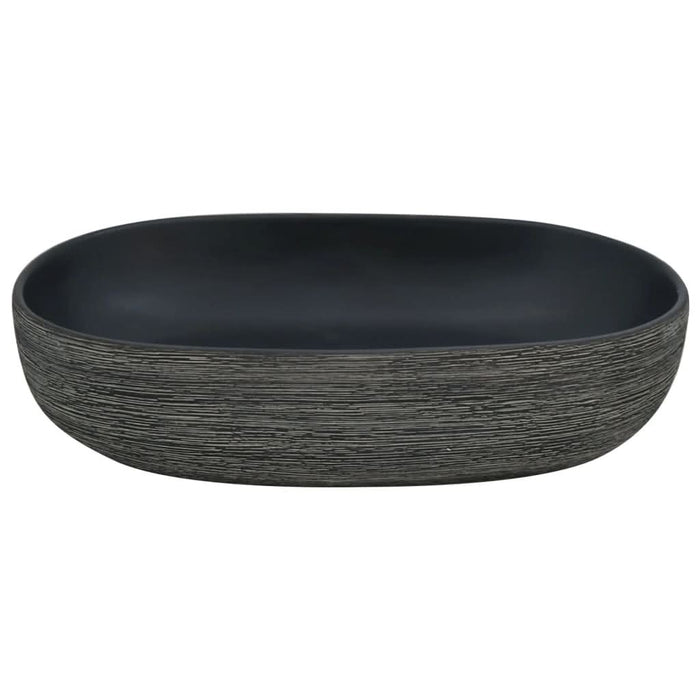 Lavoar de blat, gri și negru, 59x40x14 cm, ceramică, oval - WALTI WALTI