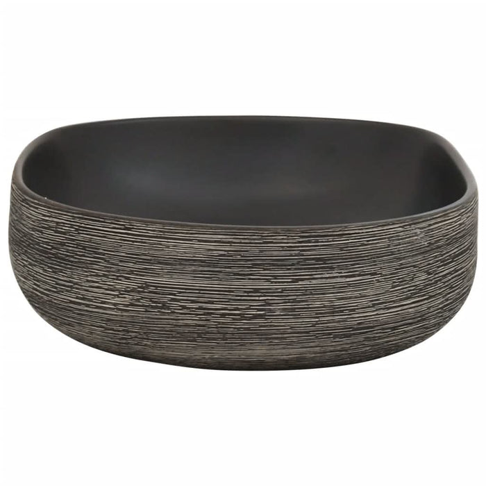 Lavoar de blat, gri și negru, 59x40x14 cm, ceramică, oval - WALTI WALTI
