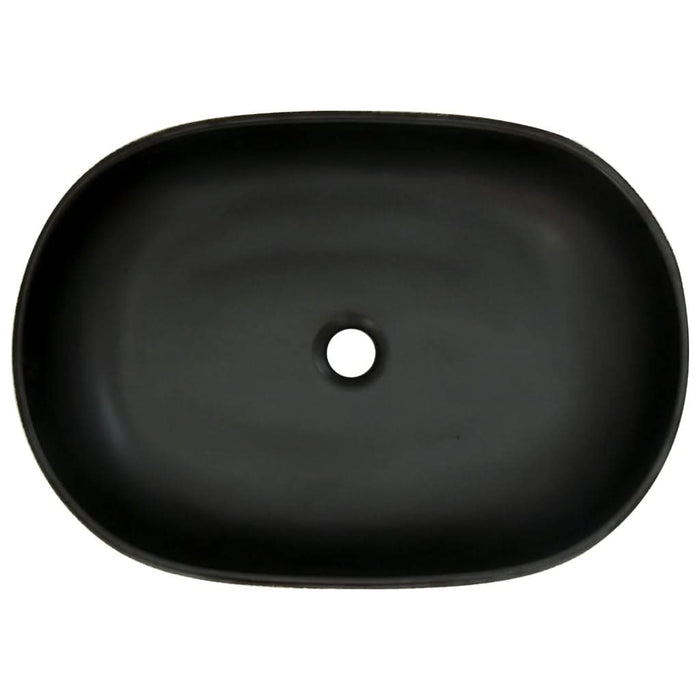 Lavoar de blat, gri și negru, 59x40x14 cm, ceramică, oval - WALTI WALTI