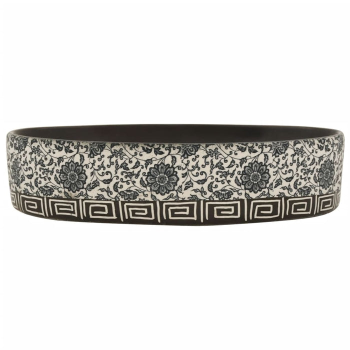 Lavoar de blat negru și albastru 56,5x36,5x13,5cm ceramică oval - WALTI WALTI