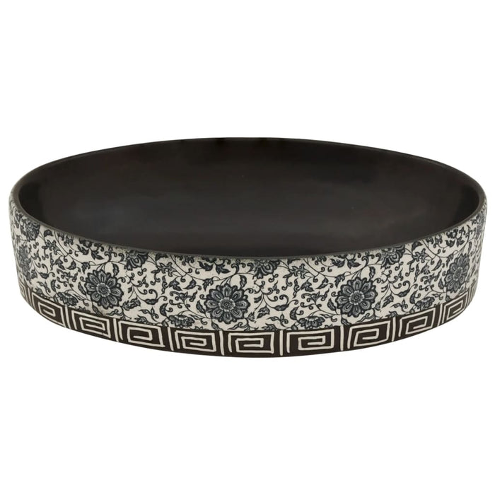Lavoar de blat negru și albastru 56,5x36,5x13,5cm ceramică oval - WALTI WALTI