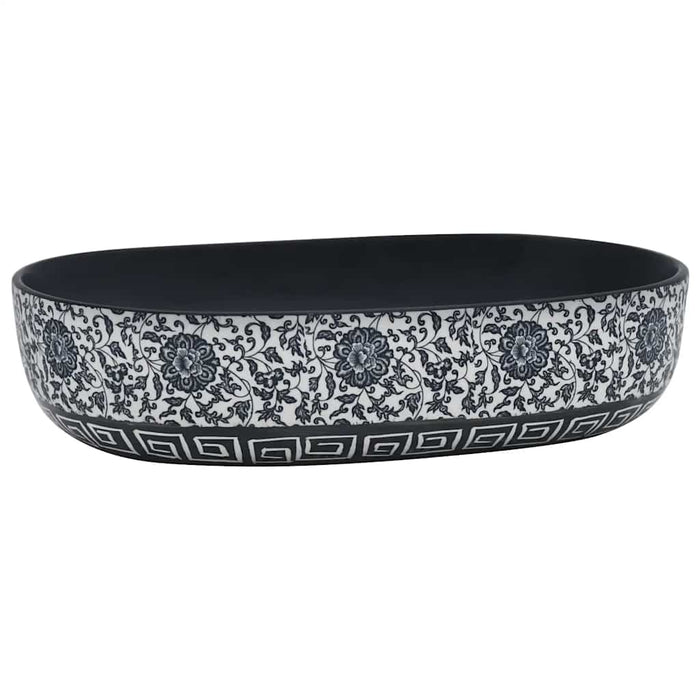 Lavoar de blat, negru și albastru, 59x40x14 cm, ceramică, oval - WALTI WALTI