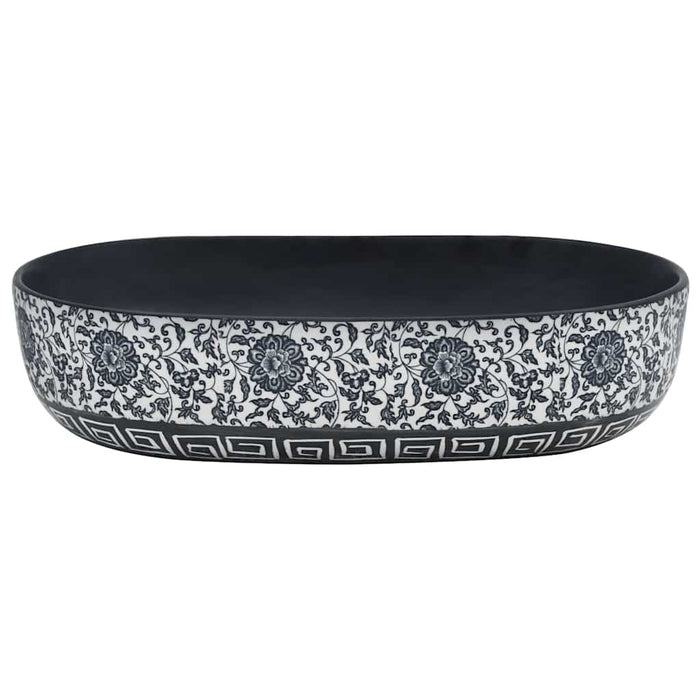 Lavoar de blat, negru și albastru, 59x40x14 cm, ceramică, oval - WALTI WALTI