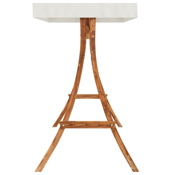 Pat balansoar cu baldachin, lemn masiv molid cu finisaj din tec - WALTI WALTI