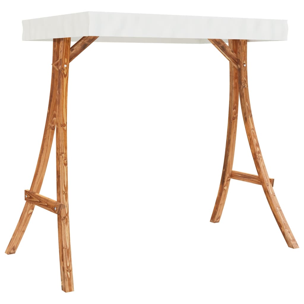 Pat balansoar cu baldachin, lemn masiv molid cu finisaj din tec - WALTI