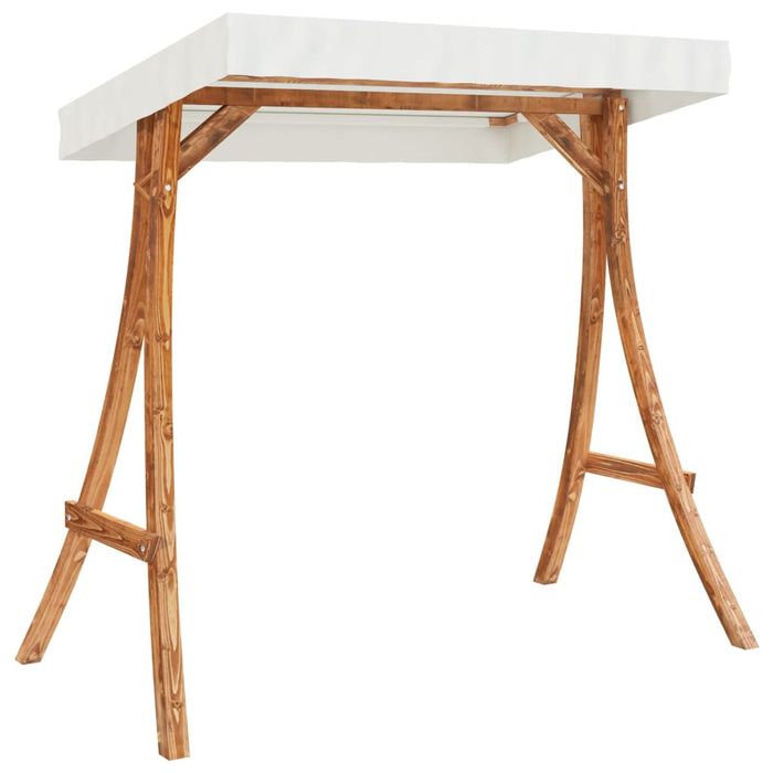 Bancă balansoar cu baldachin, lemn masiv molid finisaj din tec - WALTI WALTI