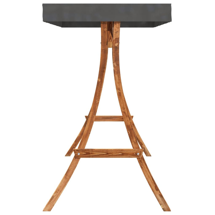 Bancă balansoar cu baldachin, lemn masiv molid finisaj din tec - WALTI WALTI