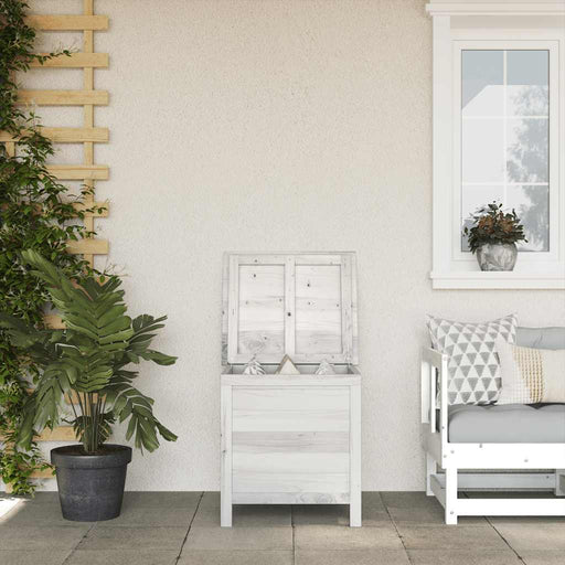 Ladă depozitare de grădină alb 50x49x56,5 cm lemn masiv de brad - WALTI WALTI