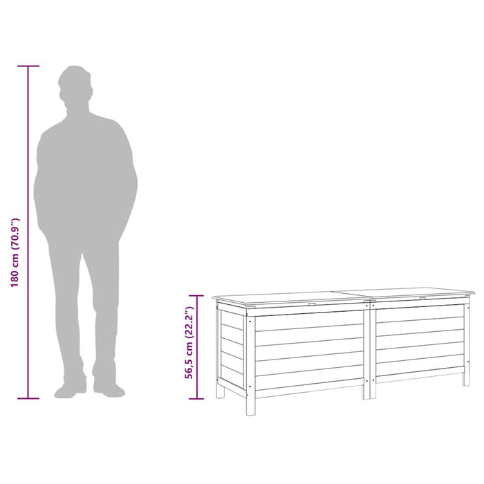 Ladă depozitare de grădină alb 150x50x56,5 cm lemn masiv brad - WALTI WALTI