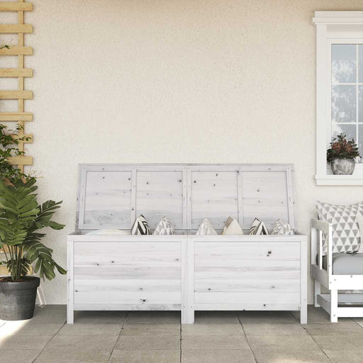 Ladă depozitare de grădină alb 150x50x56,5 cm lemn masiv brad - WALTI WALTI
