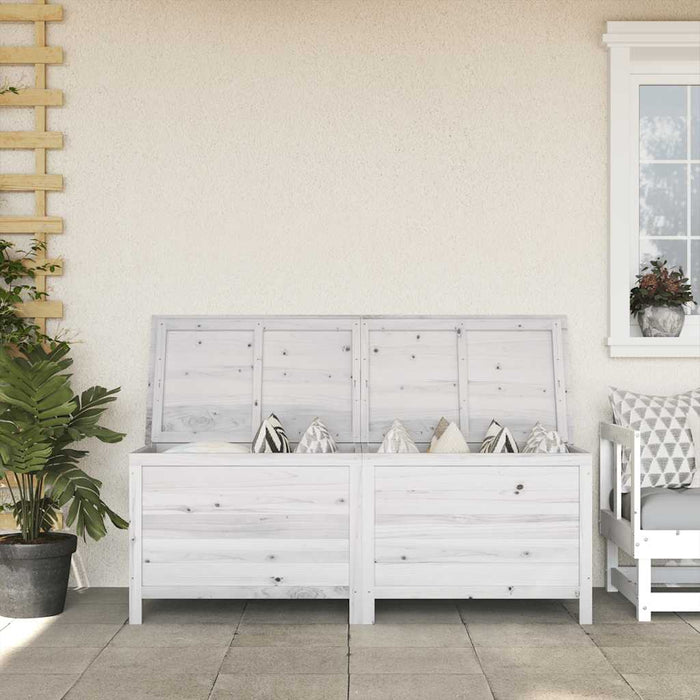 Ladă depozitare de grădină alb 150x50x56,5 cm lemn masiv brad - WALTI WALTI