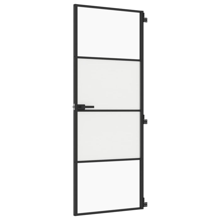 Ușă de interior negru 76x201,5 cm sticlă securiz./aluminiu slim - WALTI WALTI