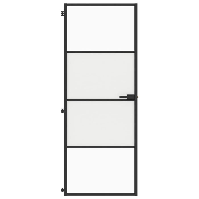 Ușă de interior negru 76x201,5 cm sticlă securiz./aluminiu slim - WALTI WALTI