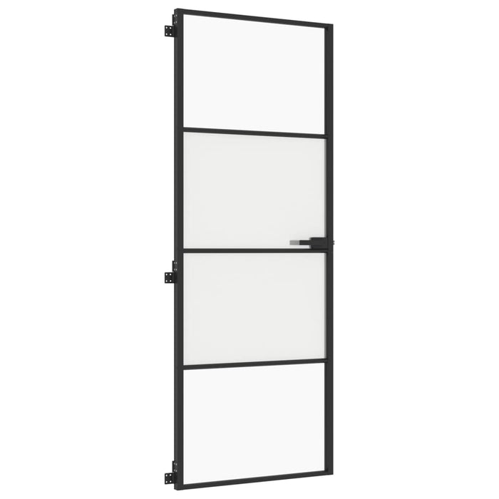 Ușă de interior negru 76x201,5 cm sticlă securiz./aluminiu slim - WALTI WALTI