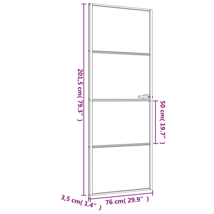 Ușă de interior negru 76x201,5 cm sticlă securiz./aluminiu slim - WALTI WALTI