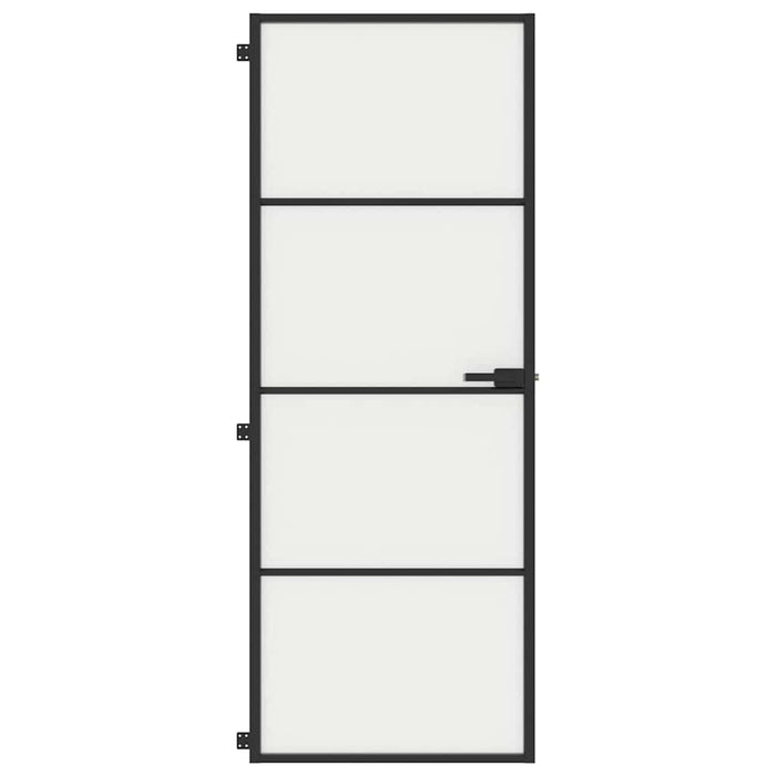 Ușă de interior negru 76x201,5 cm sticlă securiz./aluminiu slim WALTI