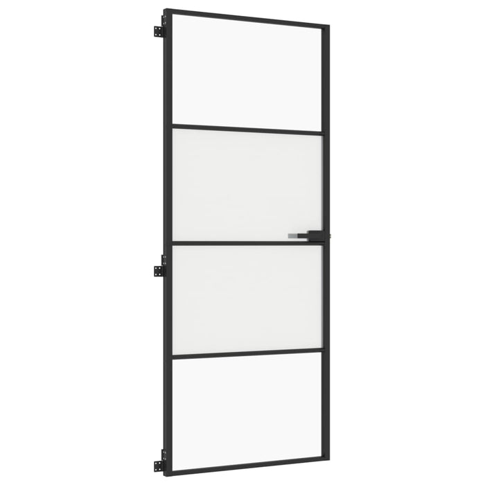 Ușă de interior negru 83x201,5 cm sticlă securiz./aluminiu slim - WALTI WALTI