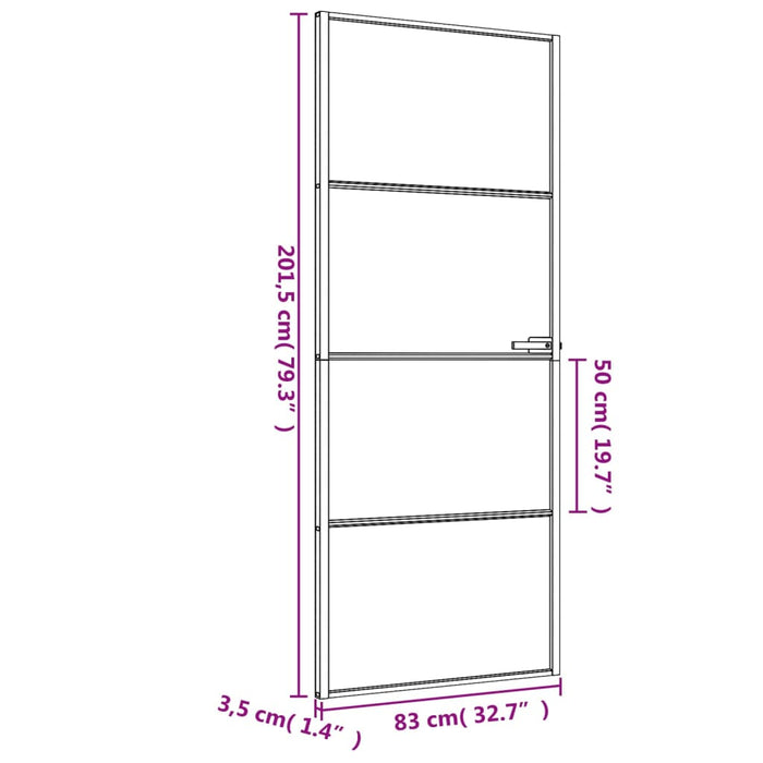 Ușă de interior negru 83x201,5 cm sticlă securiz./aluminiu slim - WALTI WALTI