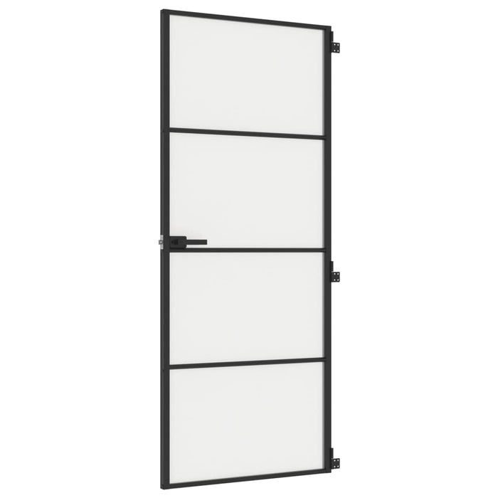 Ușă de interior negru 83x201,5 cm sticlă securiz./aluminiu slim - WALTI WALTI