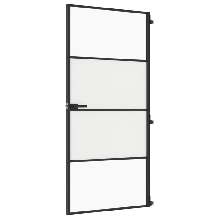 Ușă de interior negru 93x201,5 cm sticlă securiz./aluminiu slim - WALTI WALTI