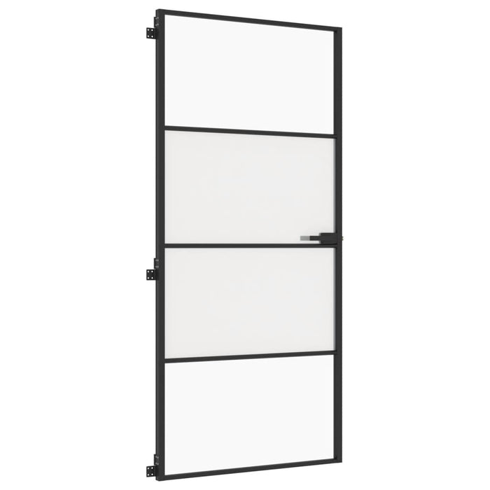 Ușă de interior negru 93x201,5 cm sticlă securiz./aluminiu slim - WALTI WALTI