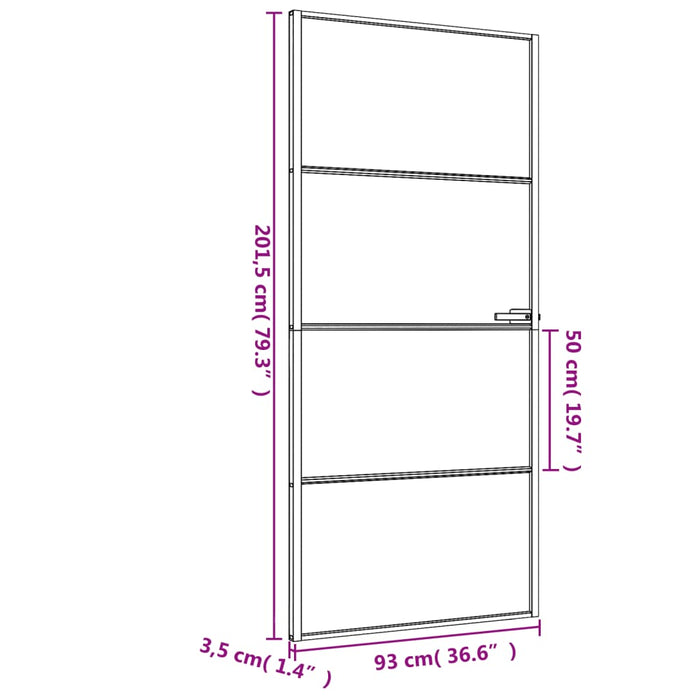 Ușă de interior negru 93x201,5 cm sticlă securiz./aluminiu slim - WALTI WALTI