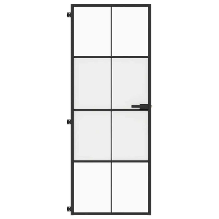 Ușă de interior negru 76x201,5 cm sticlă securiz./aluminiu slim WALTI