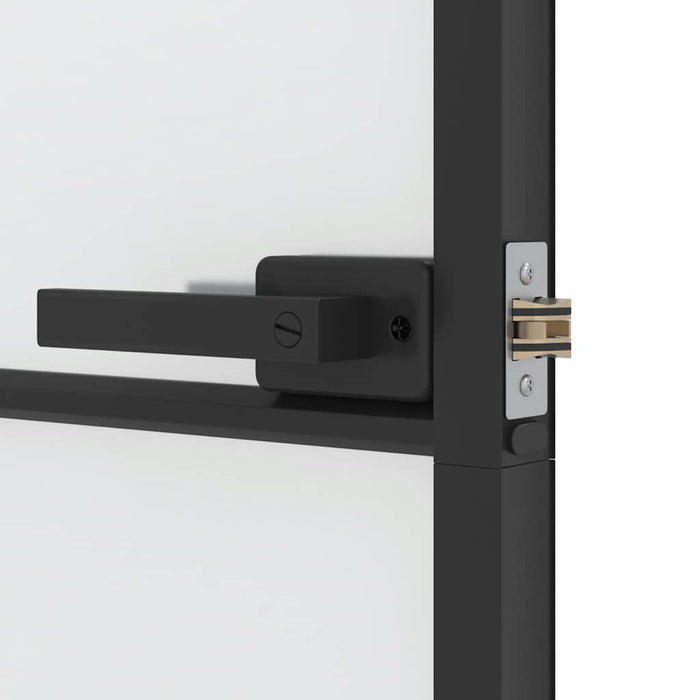 Ușă de interior negru 76x201,5 cm sticlă securiz./aluminiu slim WALTI