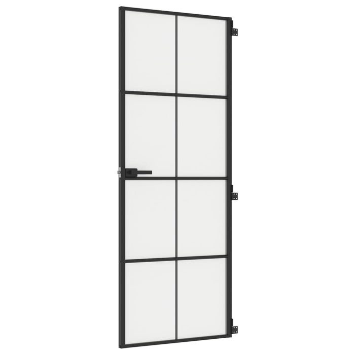 Ușă de interior negru 76x201,5 cm sticlă securiz./aluminiu slim - WALTI WALTI