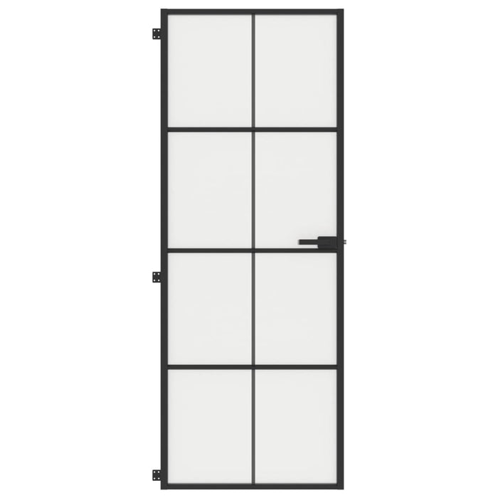 Ușă de interior negru 76x201,5 cm sticlă securiz./aluminiu slim - WALTI WALTI