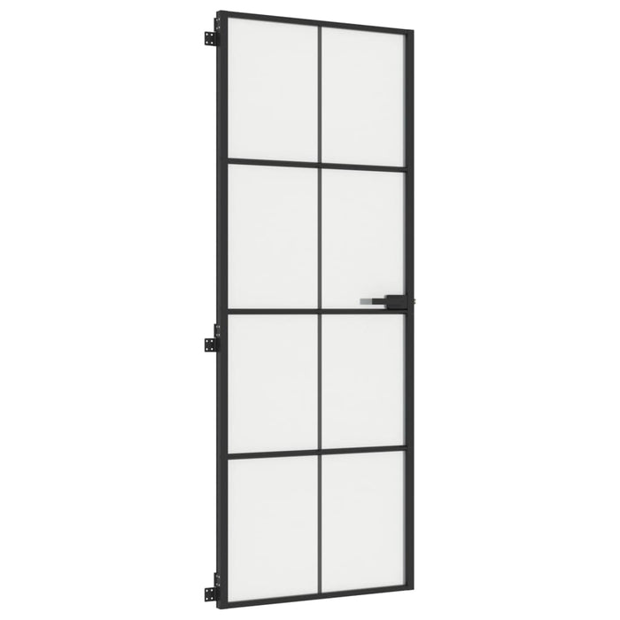 Ușă de interior negru 76x201,5 cm sticlă securiz./aluminiu slim - WALTI WALTI