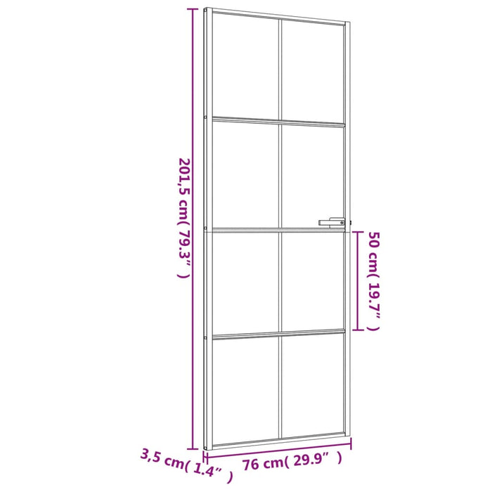 Ușă de interior negru 76x201,5 cm sticlă securiz./aluminiu slim - WALTI WALTI