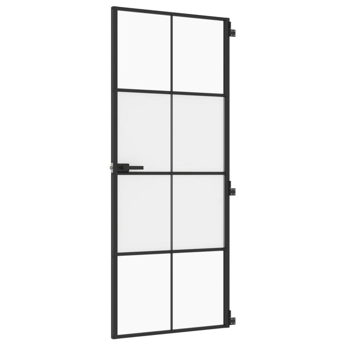 Ușă de interior negru 83x201,5 cm sticlă securiz./aluminiu slim - WALTI WALTI