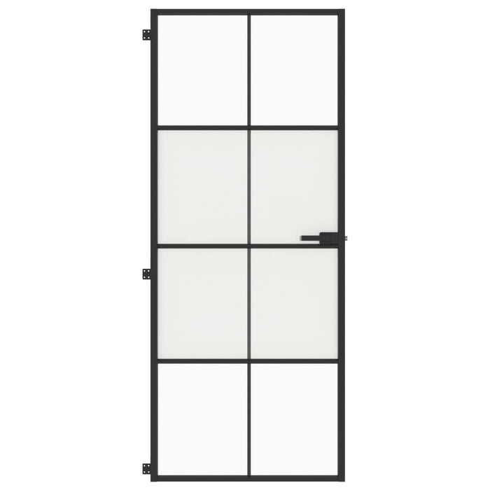 Ușă de interior negru 83x201,5 cm sticlă securiz./aluminiu slim - WALTI WALTI