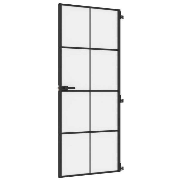 Ușă de interior negru 83x201,5 cm sticlă securiz./aluminiu slim - WALTI WALTI