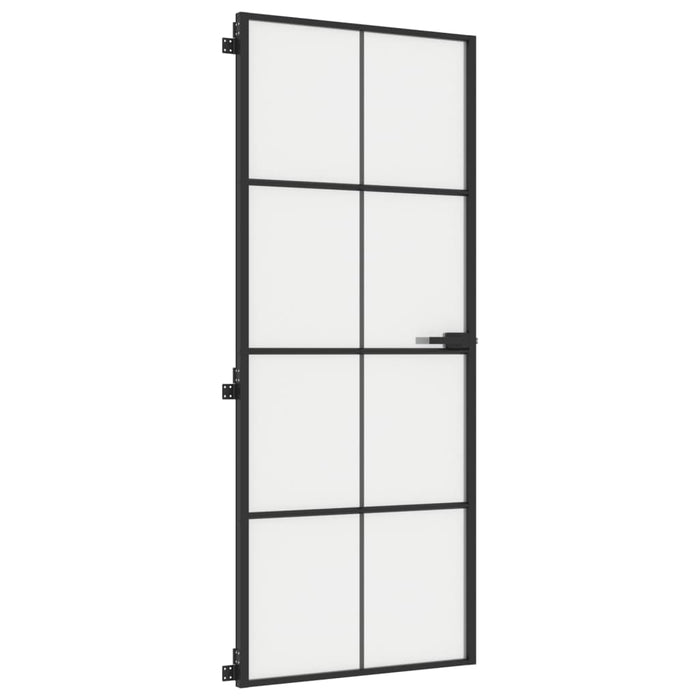 Ușă de interior negru 83x201,5 cm sticlă securiz./aluminiu slim - WALTI WALTI