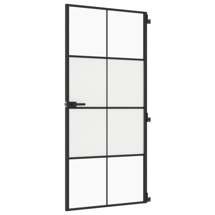 Ușă de interior negru 93x201,5 cm sticlă securiz./aluminiu slim - WALTI WALTI