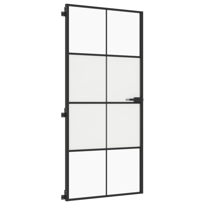 Ușă de interior negru 93x201,5 cm sticlă securiz./aluminiu slim - WALTI WALTI