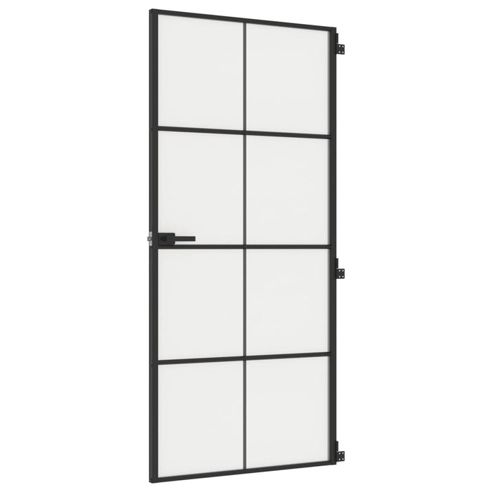 Ușă de interior negru 93x201,5 cm sticlă securiz./aluminiu slim - WALTI WALTI