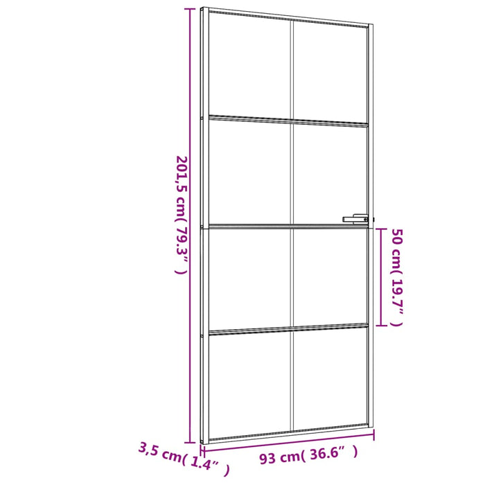 Ușă de interior negru 93x201,5 cm sticlă securiz./aluminiu slim - WALTI WALTI