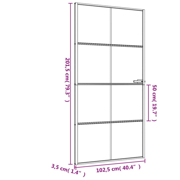 Ușă interior negru 102,5x201,5 cm sticlă securiz./aluminiu slim - WALTI WALTI