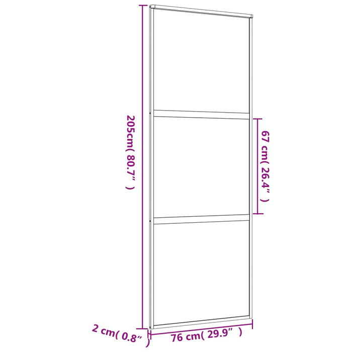 Ușă glisantă auriu 76x205 cm sticlă ESG transparentă/aluminiu - WALTI WALTI