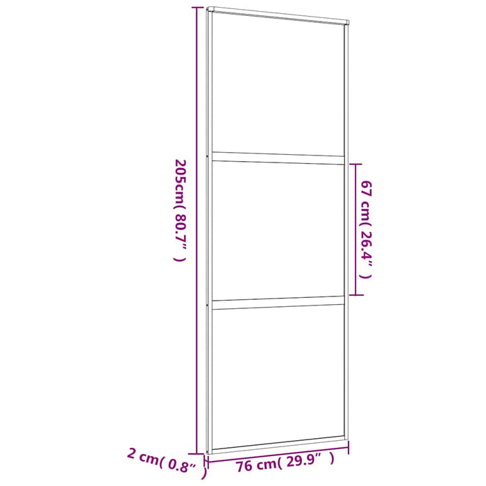 Ușă glisantă auriu 76x205 cm sticlă ESG transparentă/aluminiu - WALTI WALTI